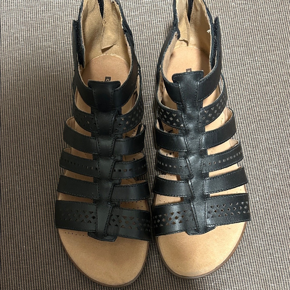 Clarks Black Strappy Sandals